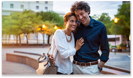 Couple enjoying an evening out